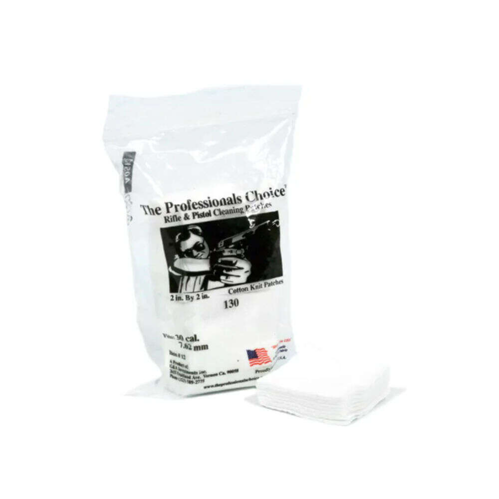 Cleaning Equipment The Professionals Choice 4.50" CTTN KNIT SQ PAT 30 CAL/762MM 2X2 130PK